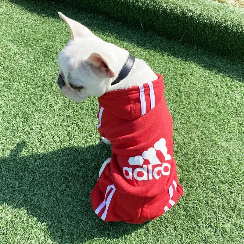 Adidog Clothes for Small Dogs Autumn Winter Warm Puppy Cat Coat Sport Overalls for Dogs Chihuahua French Bulldog Clothing Outfit