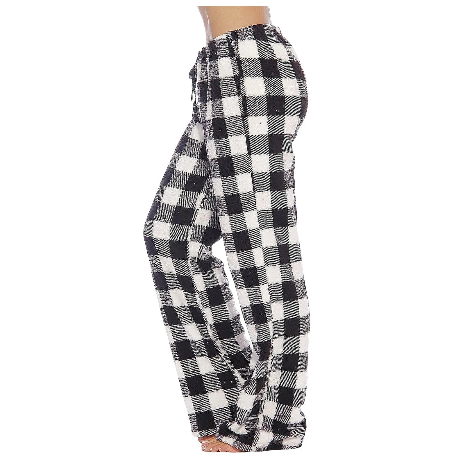 Women'S Pajama Pants Fleece Pajama Plaid Bottoms Ultra Soft Pj Pants Comfy Sleep Pants Sleepwear Loungewear