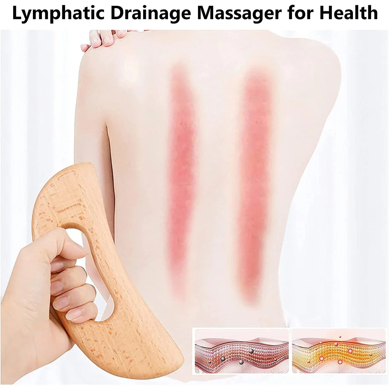 Body Gua Sha Tool Wooden Lymphatic Drainage Tool Guasha Massage Tools for Relieve Muscle Fatigue Anti Cellulite Massage Tool