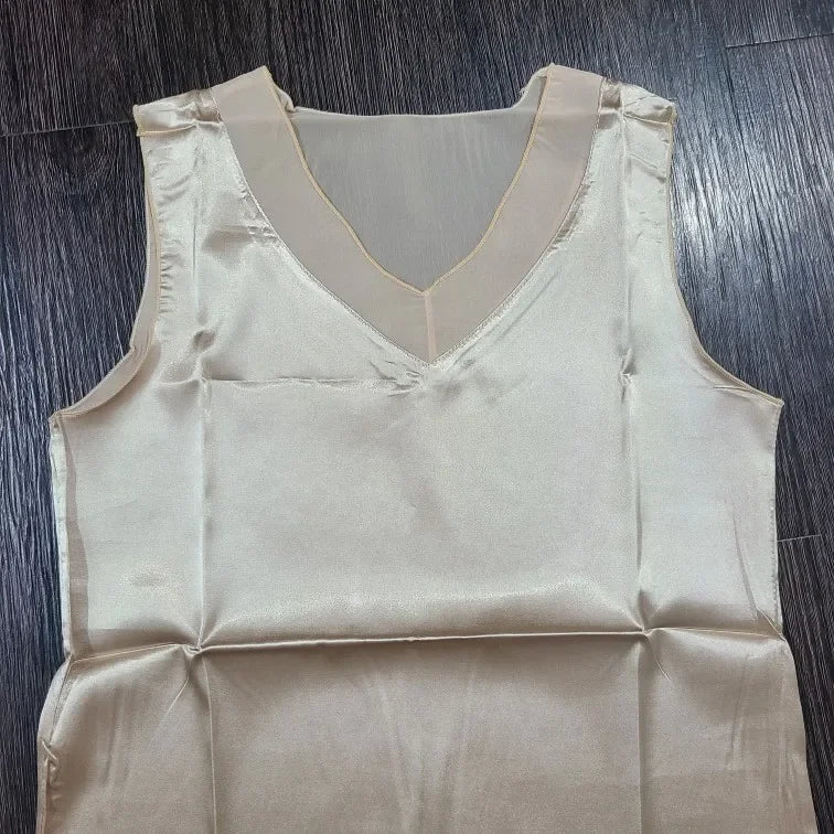 V-Neck Silk Vest Women's Summer Sleeveless Blouse With Acetic Acid Satin Top Sleeveless Bottoming Shirt