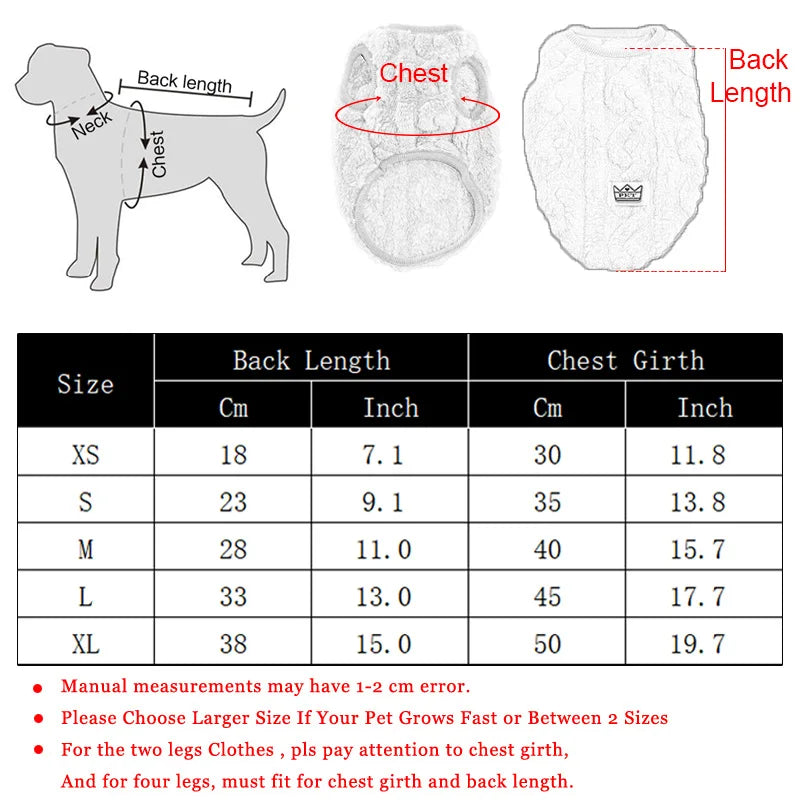 Autumn Winter Pet Dog Clothes for Small Medium Dogs Cats Walking Cozy Thicken Fleece Puppy Sweater Chihuahua Schnauzer Clothing