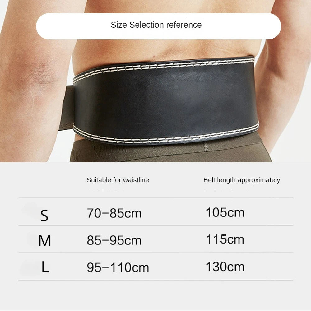 Waist Support Sports Safety Belt Protection Fitness Deep Squat Hard Pull Weightlifting Belt PU Leather Fitness Belt Protection