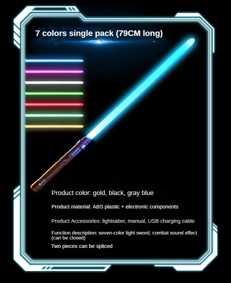 Lightsaber Metal Laser Sword Toys RGB Light Saber 7 Color Change Kids Soundfonts Force FX FOC Blaster Toys Jedi Laser Sword Gift