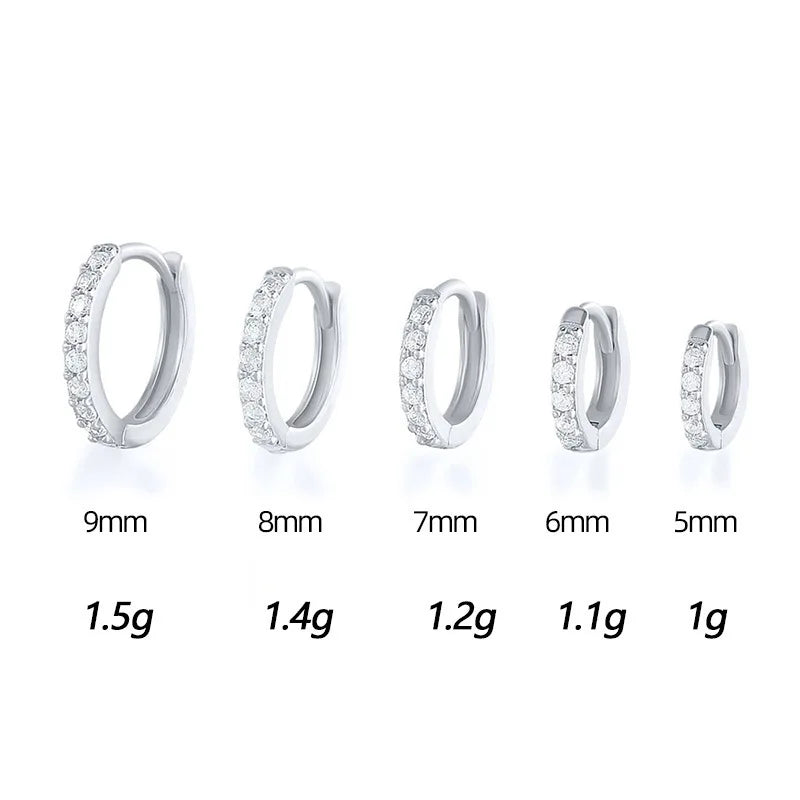 1Set Stainless Steel Minimal Hoop Earrings Circle Round Huggies for Women Punk Gold Silver Color Ear Ring Bone Stud Jewelry Gift