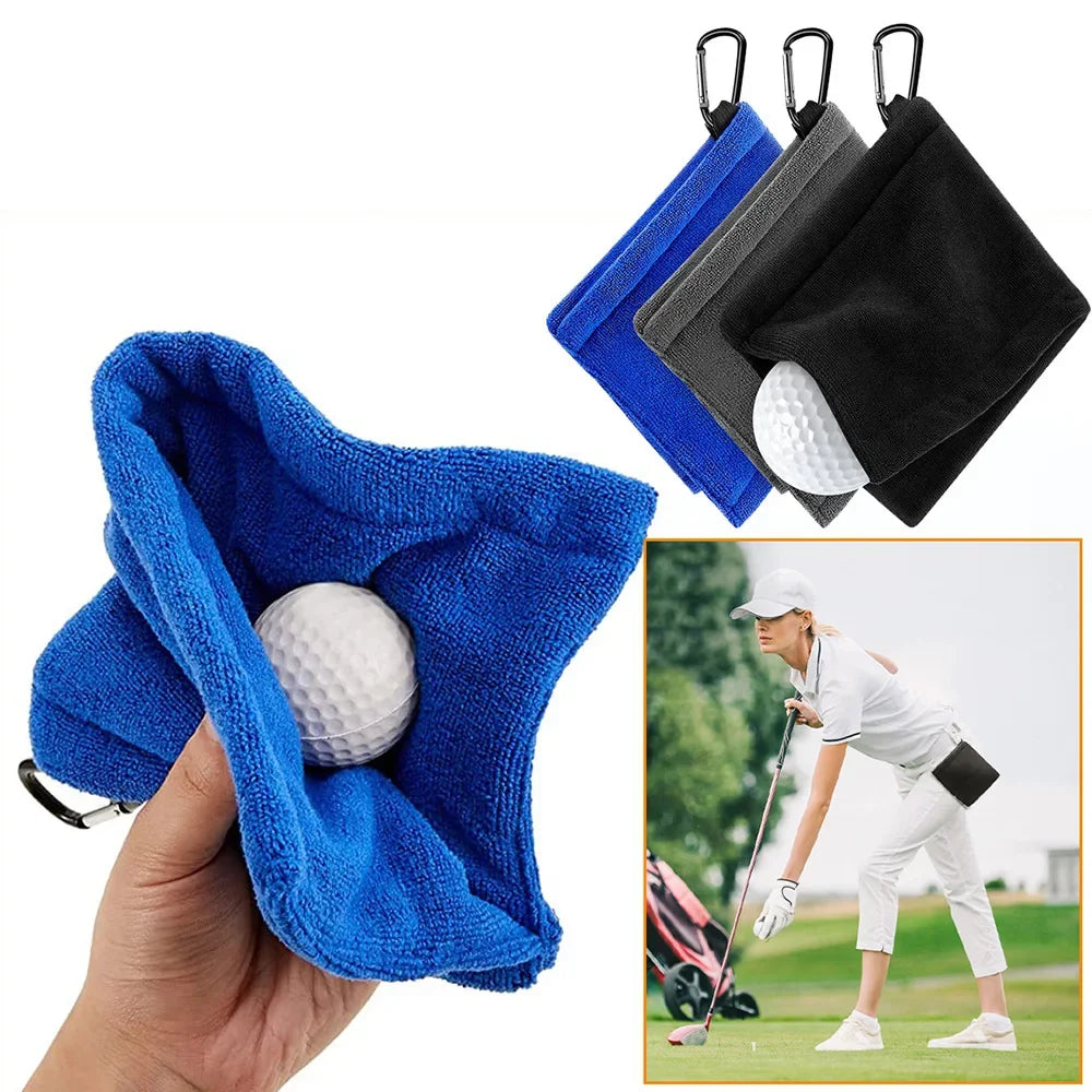 1PC Golf Ball Cleaning Towel Club Towel Outdoor Hook Towel Microfiber Velvet Outdoor Convenient Hhanging Waist Sports Club Cloth