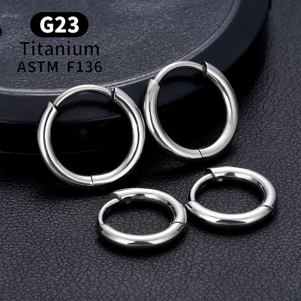 2/20PCS G23 Titanium Earring Hoop CZ Hinged Segment Round Nose Ring for Women Ear Tragus Cartilage Helix Daith Piercing Jewelry