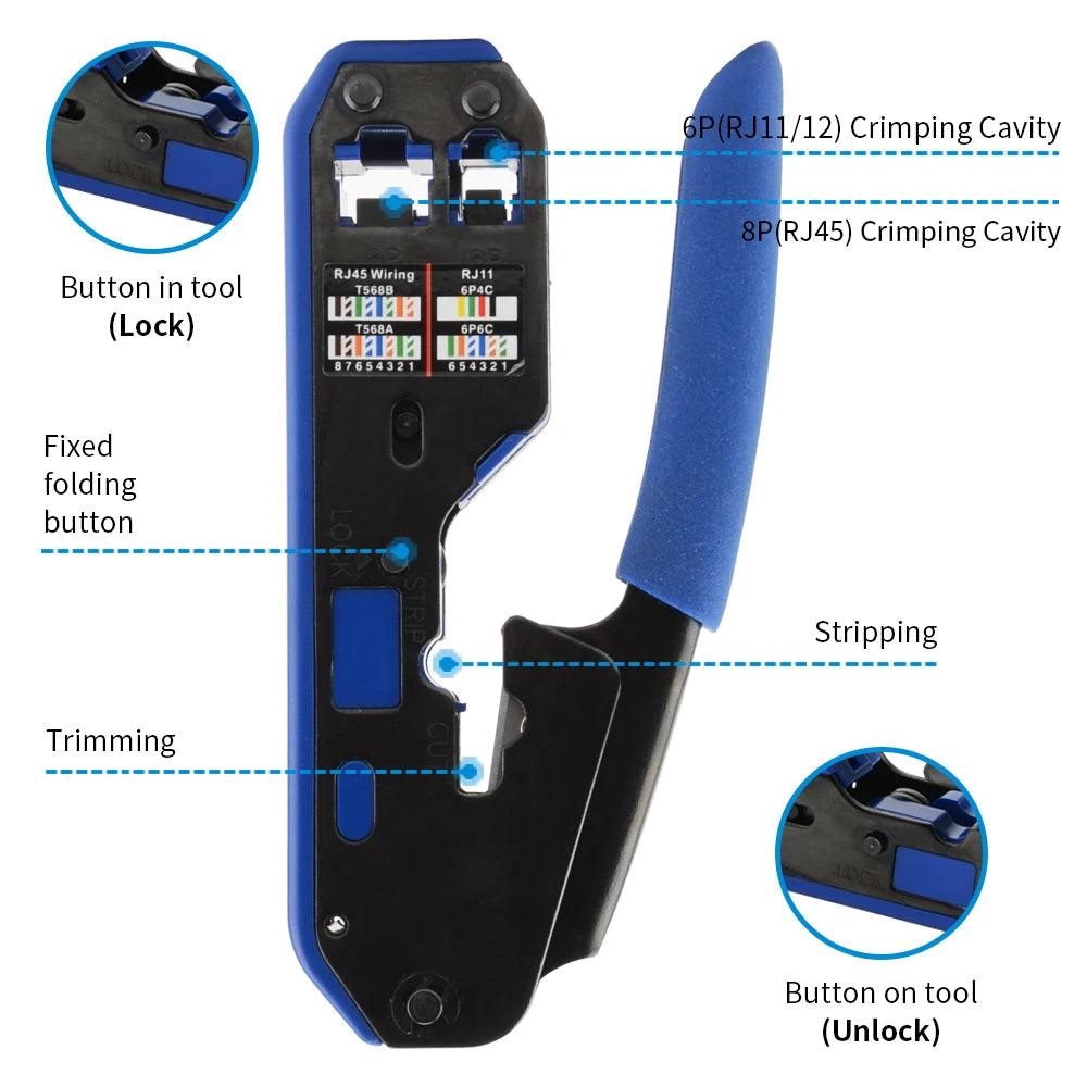 RJ45 crimping tools pliers network cable crimper wire stripper cutter ethernet clip tongs RJ45 RJ12 RJ11 cat6 cat5e cat5