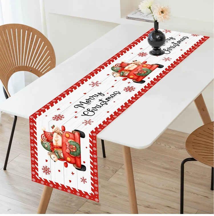 2024 Christmas Table Runners Merry Christmas Decoration for Home Tablecloth Table Cover Xmas Gifts Navidad Noel New Year 2025