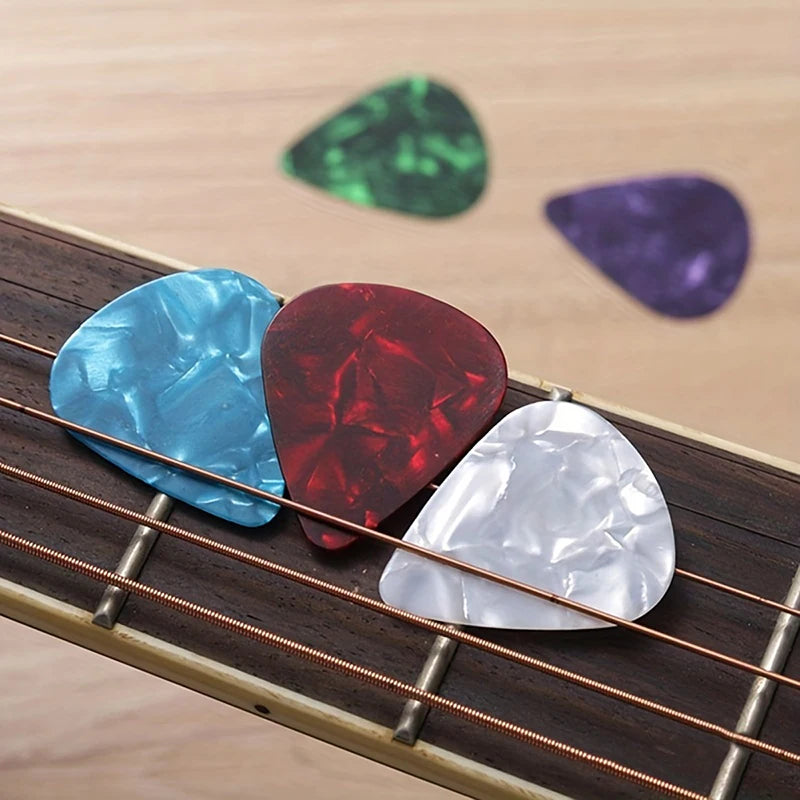 Random Color Guitar Plectrum Set with Holder - Easy Attach for Acoustic/Electric Guitar, - Guitar Accessories, 5/10 pcs