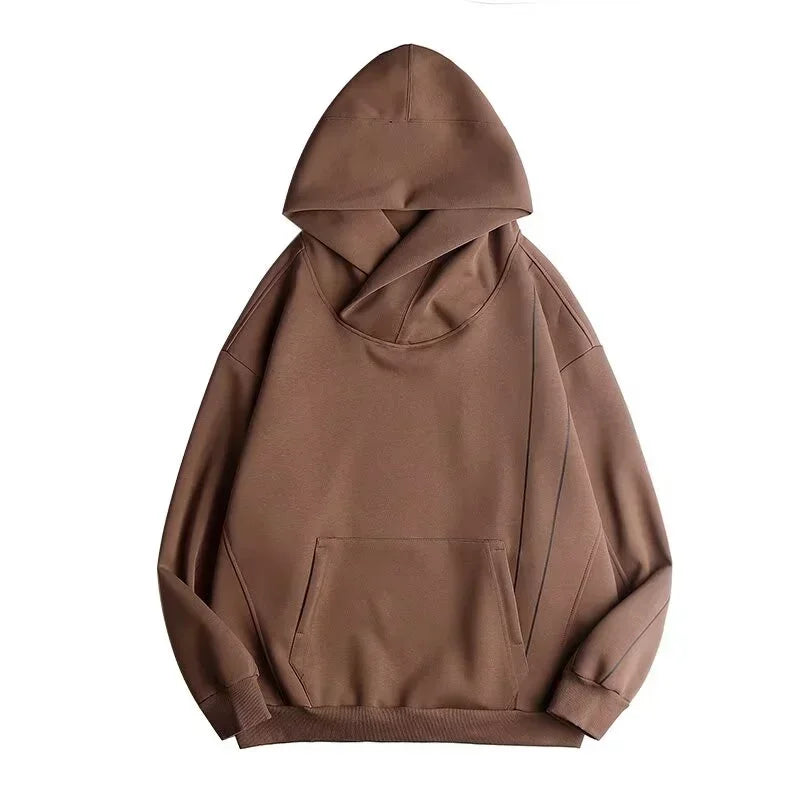 Autumn Windbreaker Turtleneck Hooded Sweatshirts For Men New Ninja Oversized Hoodies Women Line Print Y2K Streetwear Hoodie