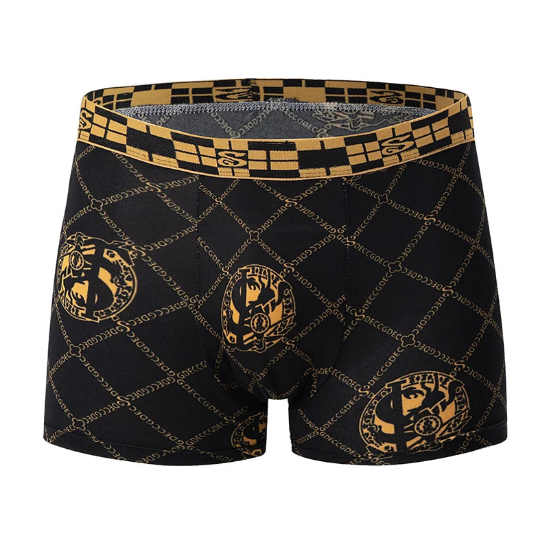 5 /10 Pack Men's Black Gold Printed Boxer Underwear Comfortable And Versatile Plus Size Sexy Young Men's Leisure Sports Beach sh