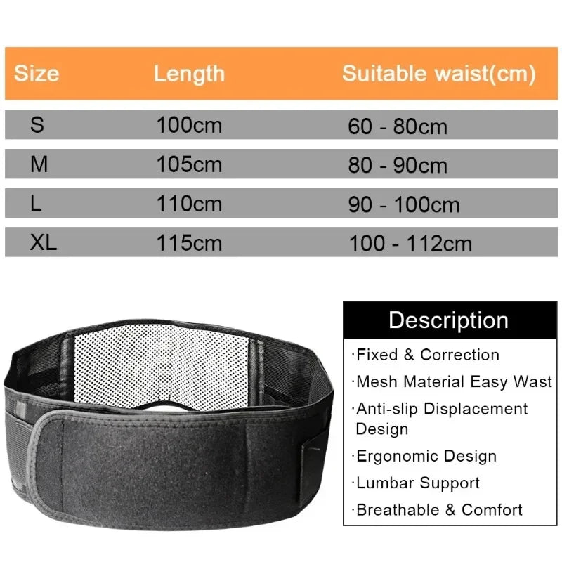 Self-heating Waist Belt for Men Women Tourmaline Magnetic Therapy Lumbar Waist Brace Gym Sports Support Back Relieve Waist Pain