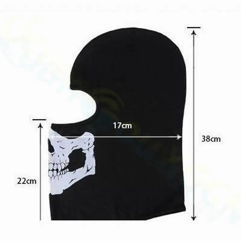 Bicycle Balaclava Full Face Mask Skull Print Motorcycle Full Face Mask Windproof Skiing Head Neck Warmer Bicycle Helmet Liner