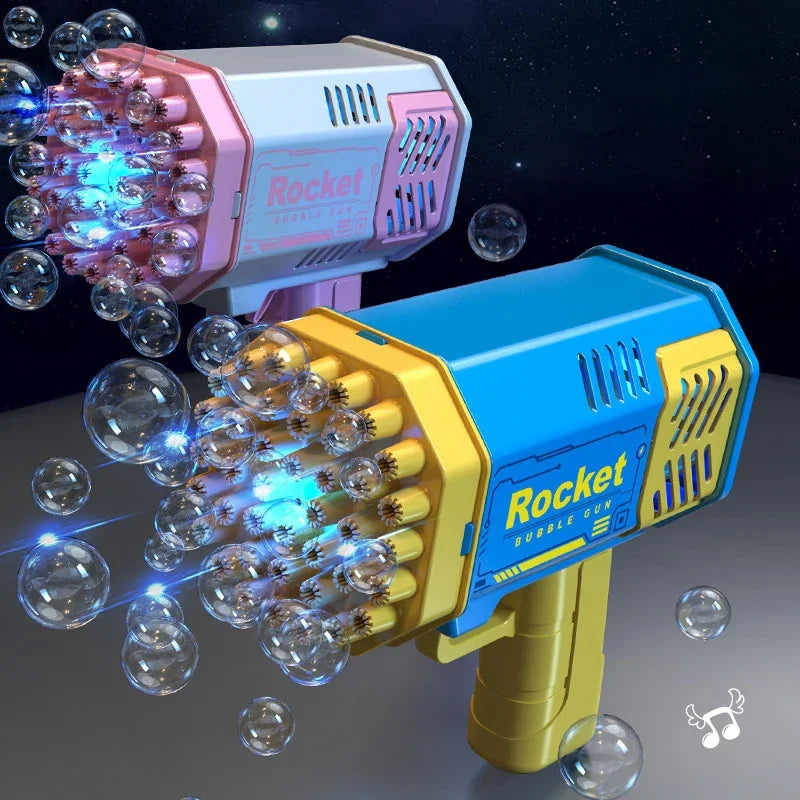 40 Hole Rocket Launcher Handheld Portable Electric Automatic Bubble Gun for Boys and Girls （Without Bubble Water）