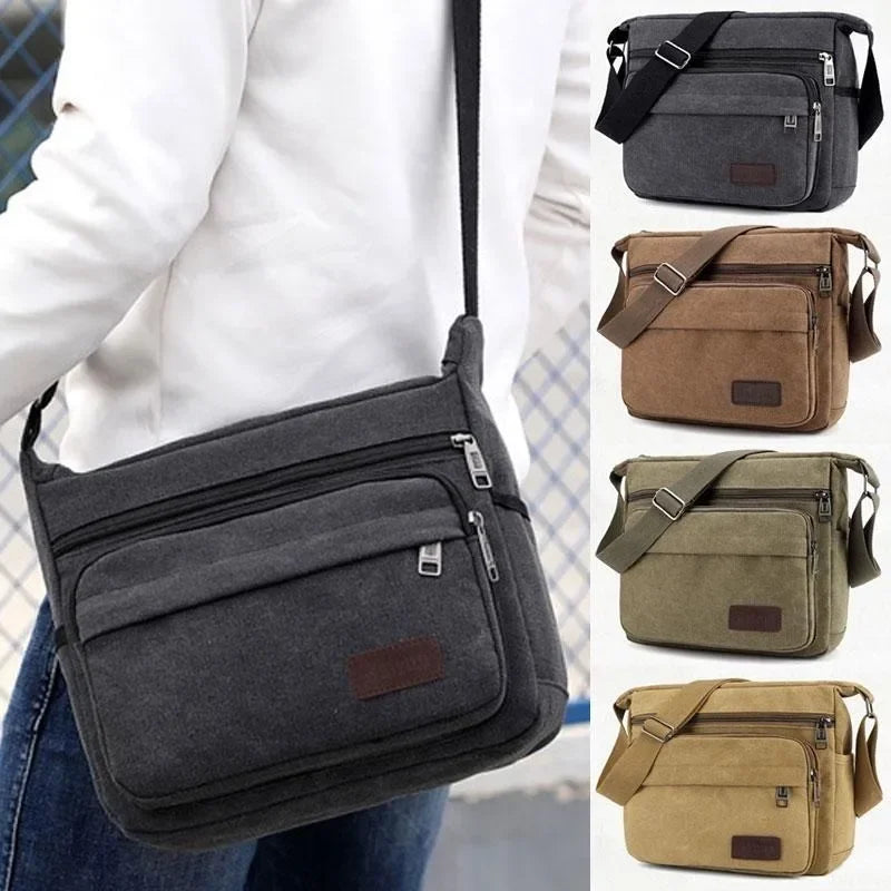 Fashion Canvas Single Shoulder Bag Men Women Unisex Travel Crossbody Bag Outdoor Casual Satchel Vintage Messenger Bags