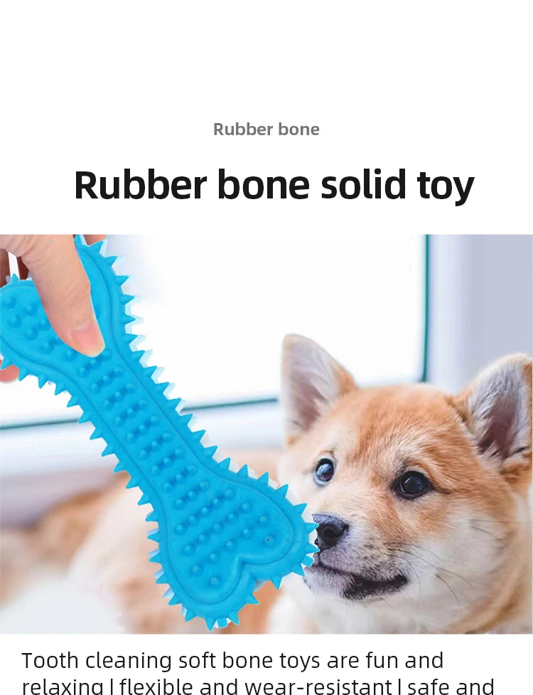 1PC Pet Chew Toy Soft Rubber Bite-resistance Bone Shape Teeth Grinding Chewing Toys for Small Dogs Training Pet Supplies