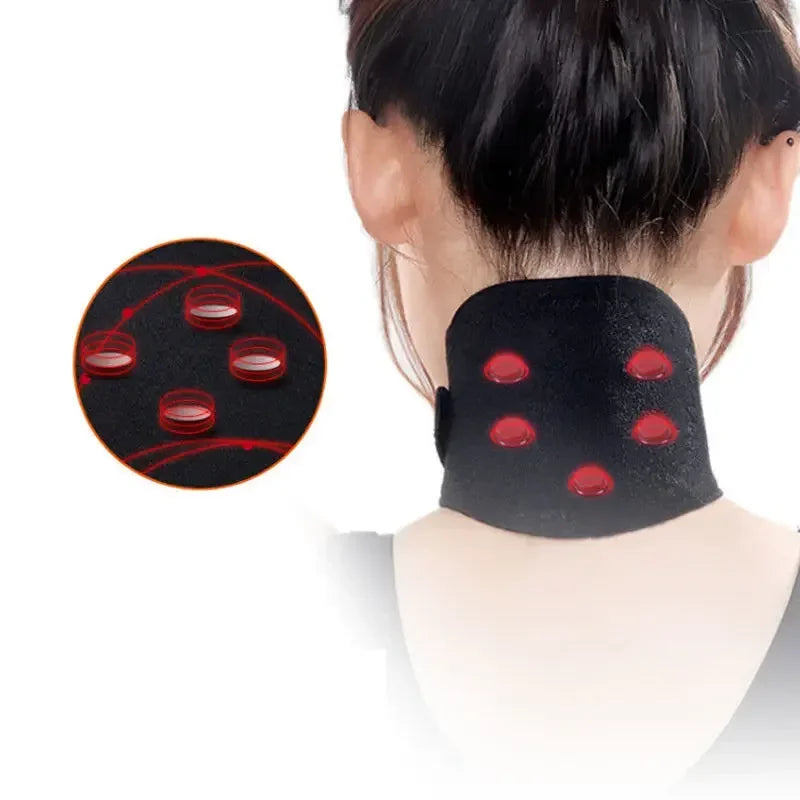 1PC Self-heating Tourmaline Neck Magnetic Therapy Support Tourmaline Belt Wrap Brace Pain Relief Cervical Vertebra Protection