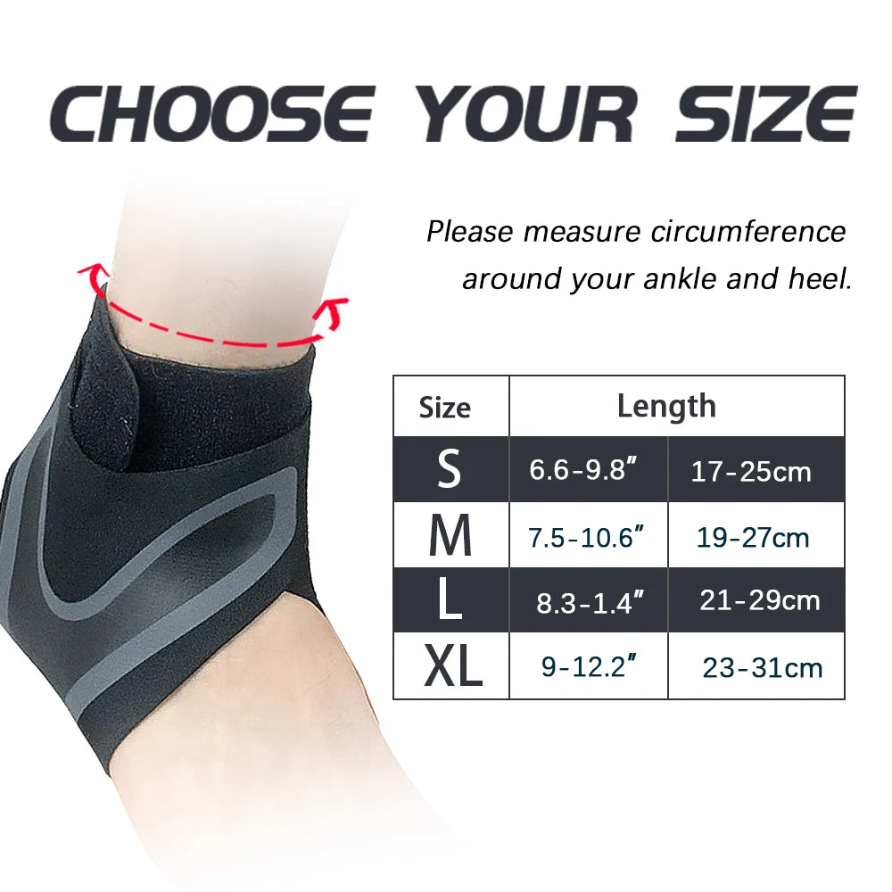 1Pcs Adjustable Compression Ankle Sleeve Elastic Ankle Brace Guard Foot Anti-Sprain Support Heel Protective Strap