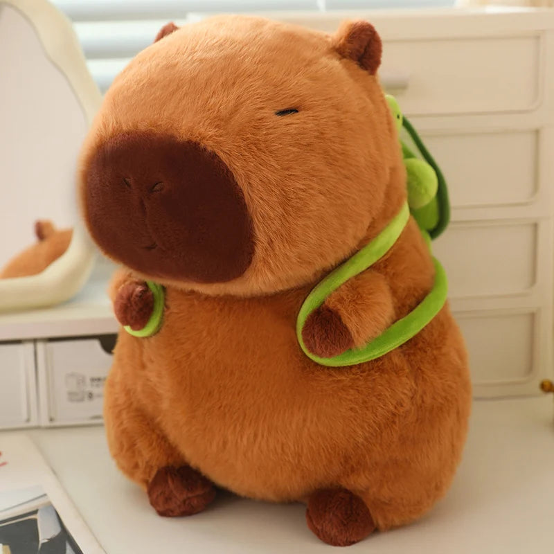 Lotus leaf Capybara Plush Toy Turtle Oyster Bee Bckpack Capibara Cosplay Unicorn Dinosaur Boba Bread Ring Decor Stuffed Animals