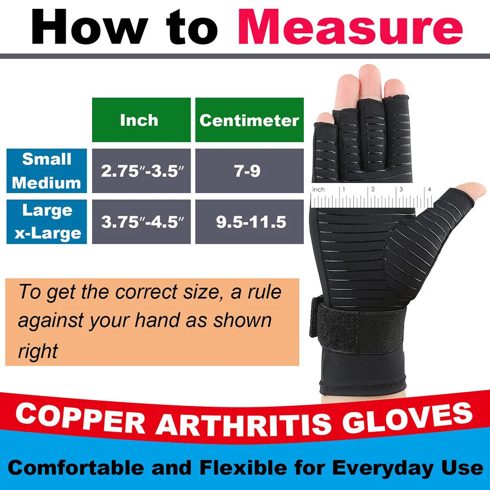 1Pair Compression Arthritis Gloves with Strap,Carpal Tunnel,Typing Joint Pain Relief Women Men Therapy Wristband