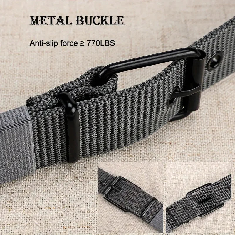 1pc Mens Durable Nylon Canvas Belt - Heavy-Duty Tactical Work Belt with Stylish Quick-Release Prong Buckle for Everyday Wear