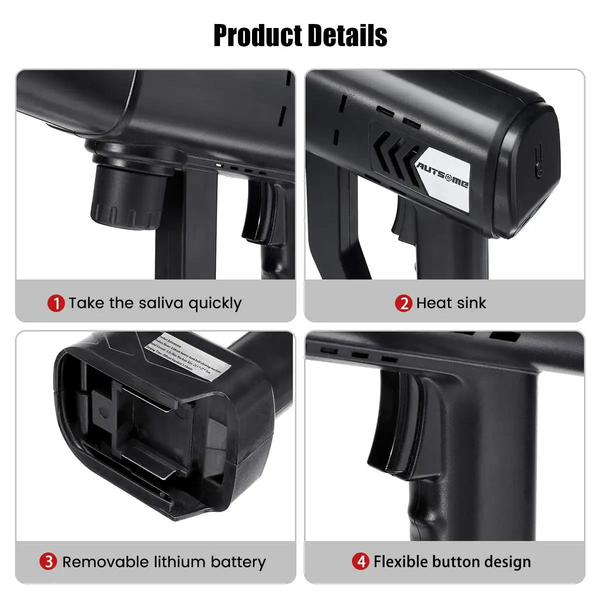 100Bar 6-in-1 30000mAh 500W Cordless Car Washer Spray Water Gun 0/1/2 Battery Washing Cleaning Machine