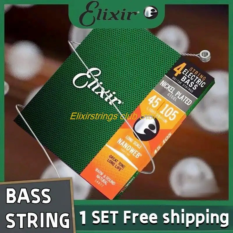 14077 Nanoweb Elixir Nickel Plated Steel Electric Bass Strings 4 Guitar Strings Medium 045 -105 Guitar Accessories Free Shipping