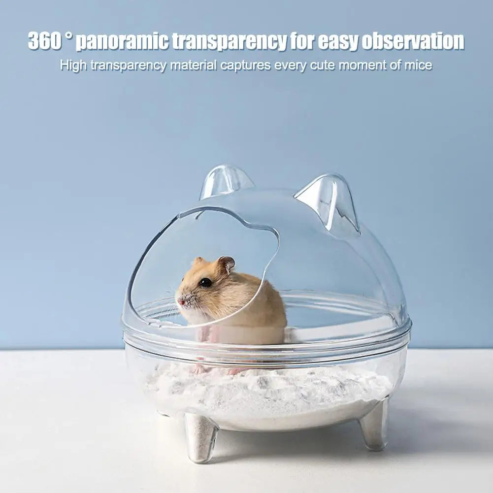 Hamster Sand Bathtub Splash-proof Detachable Fully Transparent Golden Bear Small Pet Transparent Bathroom Chinchilla Bathroom