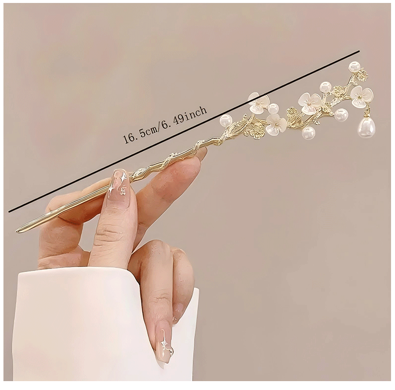 Elegant Chinese Style Hair Clip Tassel Hair Stick Traditional Floral Design Hairstyle Accessory Women Jewelry Hairpin Hairneedle