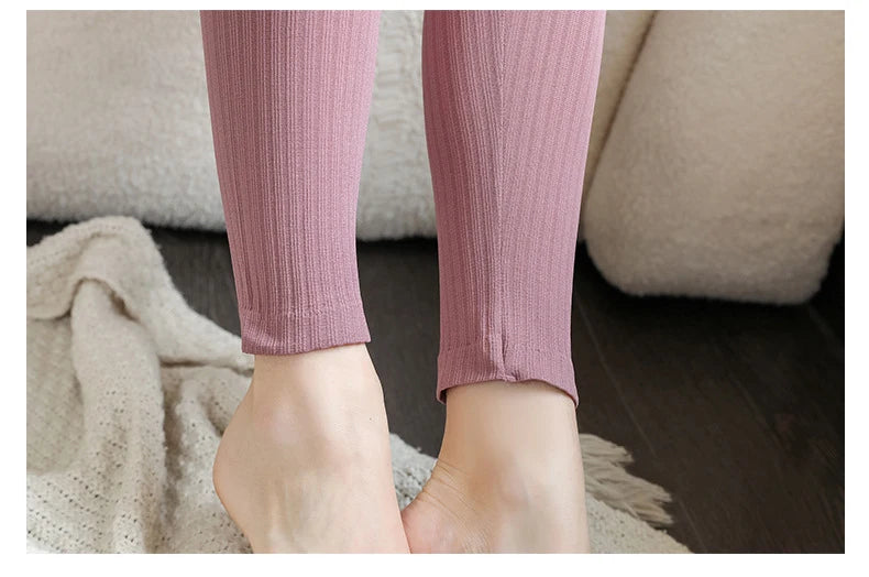 Women Thermal Underwear Winter Long Sleeve Winter Clothes Seamless Thermal Underwear Intimate Set Female Thick 2 Pcs Sleepwear