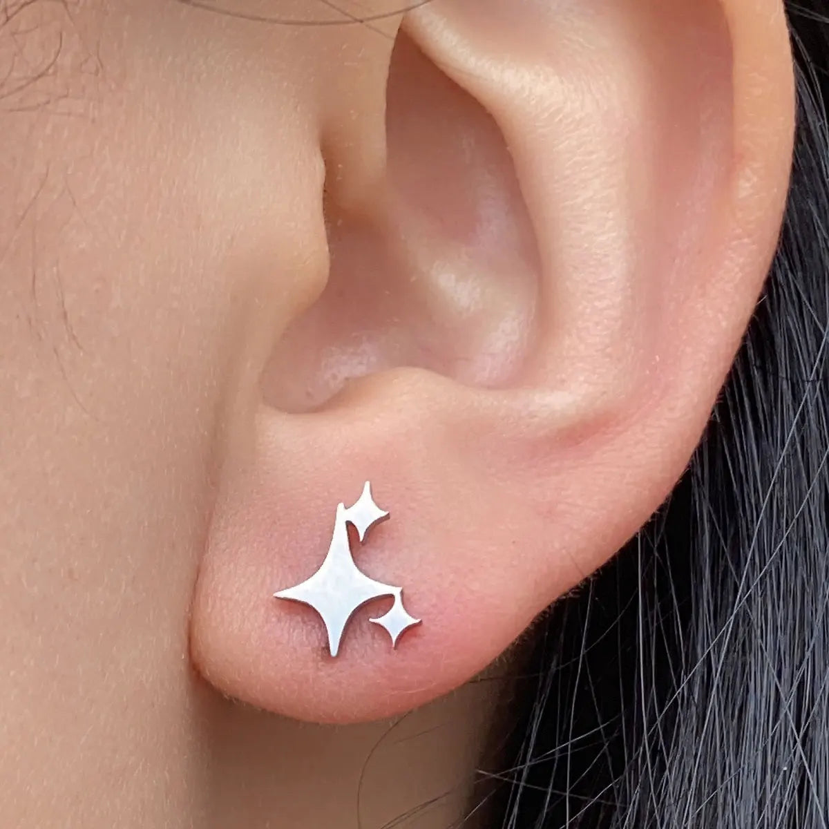 2 Pcs Stainless Steel Small Studs Earring Gold Color Star Moon Butterfly Snake Mini Earring for Women Men Piercing Ear Jewelry