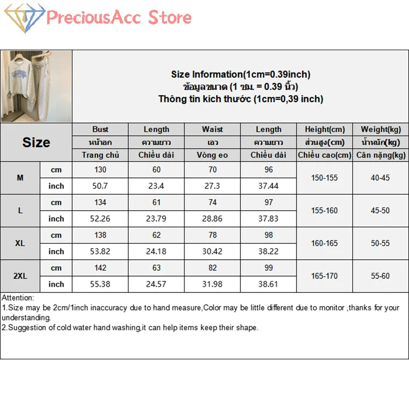 Print Two Piece Sets Womens Men Hoody O-Neck All Match Loose Comfortable Sweatshirt Pant Sets Fashion Hoodie Autumn Clothes