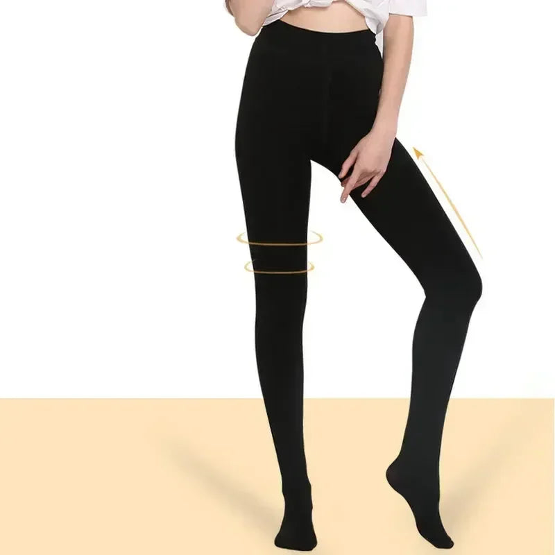 Winter Thermal Thicken Leggings Super Thick High Stretch Lambwool Stockings Fleece Lined Tights Sexy Fitness Woman Pants