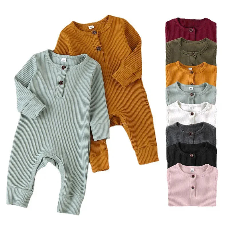 Autumn Newborn Infant Baby Boys Girls Romper Playsuit Overalls Cotton Long Sleeve Baby Jumpsuit Newborn Clothes