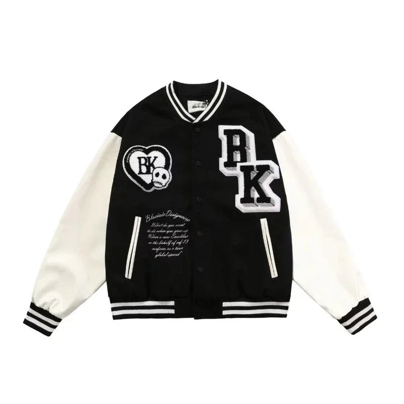 90 Street retro baseball uniform letter embroidery Y2K casual loose Joker high street coat couple Harajuku style sports