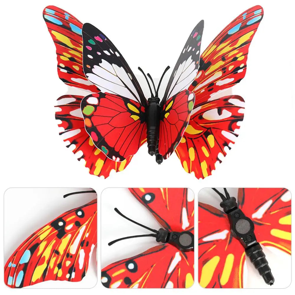 12Pcs 3D Butterfly Wall Stickers PVC Self Adhesive Wallpaper Colorful Butterfly Wall Sticker Living Room Window Decal Home Decor