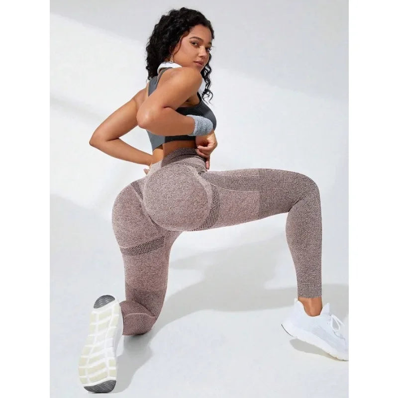 Women Seamless Leggings High Waist Fitness Leggings High Elastic Knitting Fashion Sports Pants Gym Running Yoga Butt Lift Tights