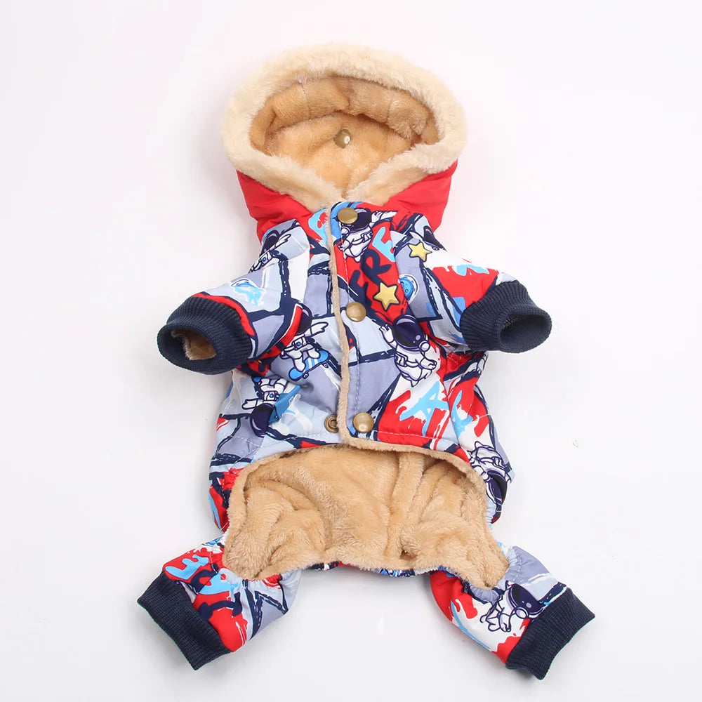 Boy Dog Cat Warm Jumpsuit Hoodie Windbreak Apparel Pet Puppy Winter Coat Jacket Outfit