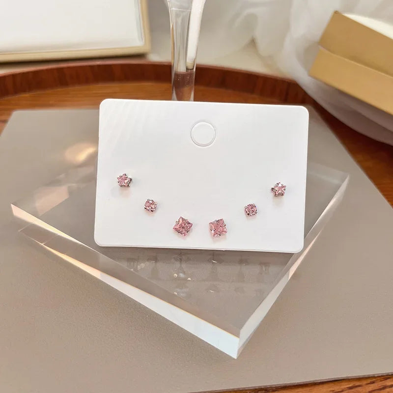 2024 Korean Fashion Exquisite Af Aweek Earrings Set 7 Pairs of Simple and Sweet  Earrings Set Combination of Week Jewelry Gifts