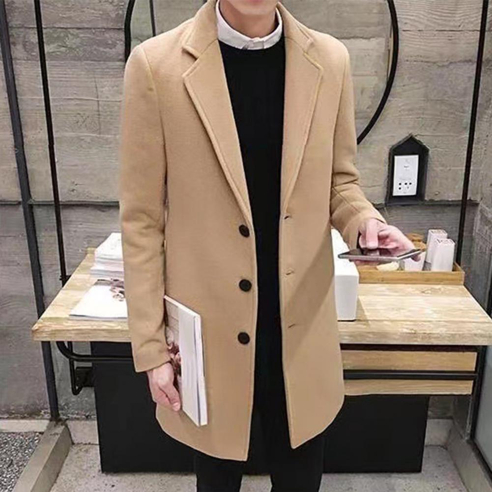 Men  Spring Trench Coat Korean Single-breasted Fashion Overcoat for Male Cardigan Long Windbreaker Streetwear Men Coat Outerwear