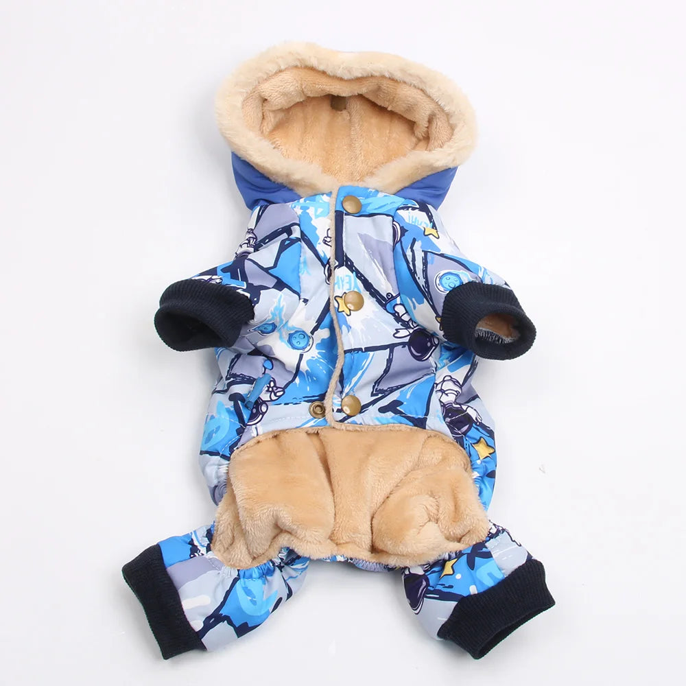 Boy Dog Cat Warm Jumpsuit Hoodie Windbreak Apparel Pet Puppy Winter Coat Jacket Outfit