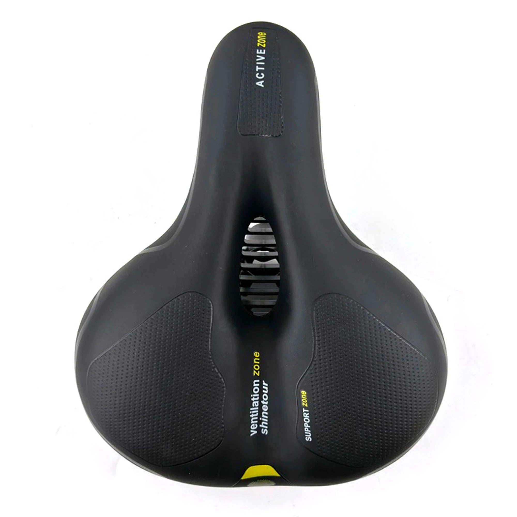 Hollow Breathable Bicycle Saddle Men Women MTB Road Bike Saddle Shock Absorbing Comfortable Big Butt Bike Seat Safety Warning A