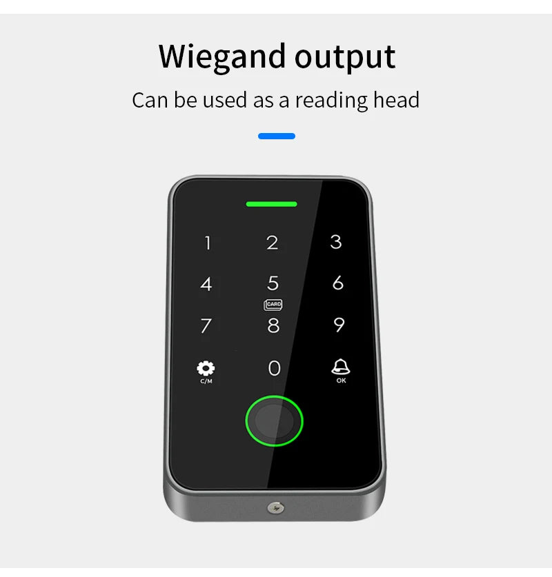 Dual RFID 125Khz+13.56MHz NFC Tuya Outdoor Fingerprint Access Control Keypad IP67 Waterproof Biometrics Door Opener with Gateway