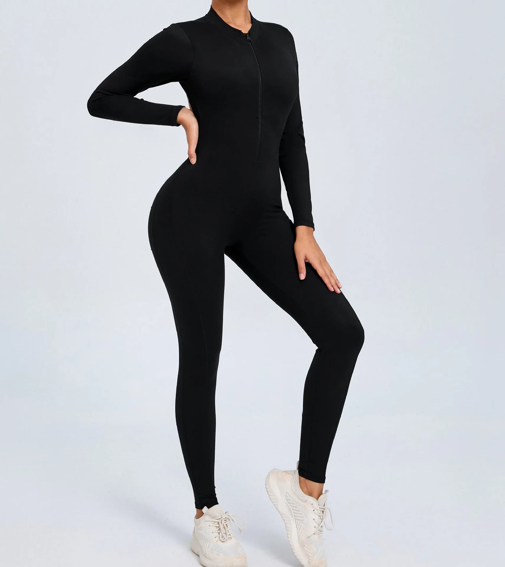 Fashion Hollow Backless Sport Jumpsuit Women's Tracksuit Long Sleeve Zipper Fitness Overalls One Piece Gym Set Workout Clothing