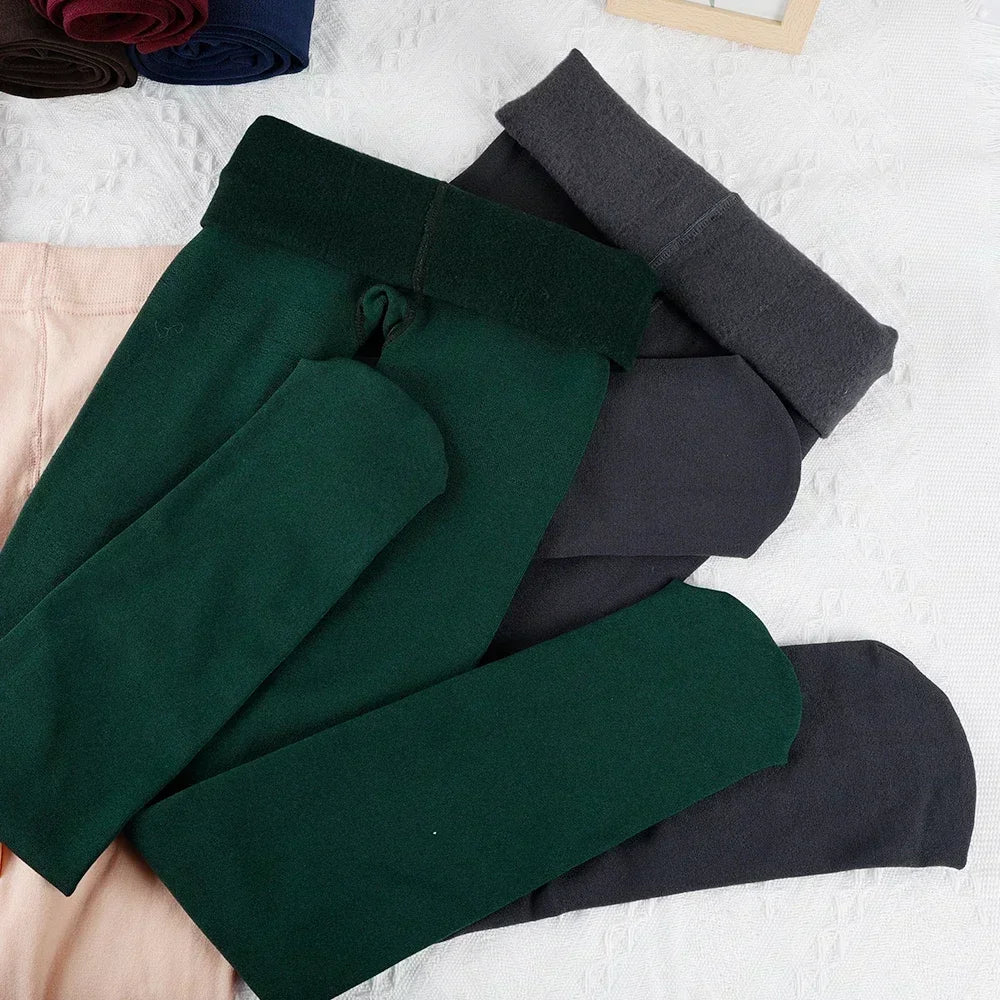 Winter Thermal Thicken Leggings Super Thick High Stretch Lambwool Stockings Fleece Lined Tights Sexy Fitness Woman Pants