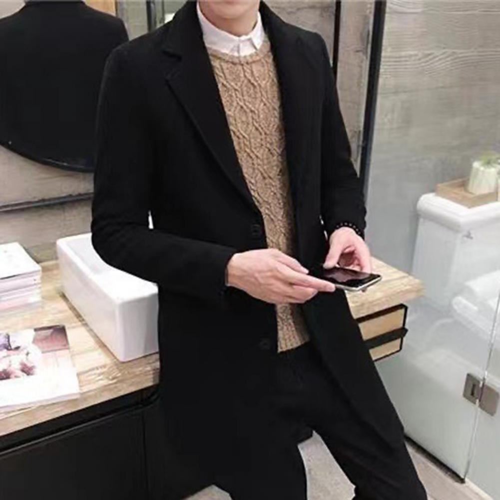 Men  Spring Trench Coat Korean Single-breasted Fashion Overcoat for Male Cardigan Long Windbreaker Streetwear Men Coat Outerwear