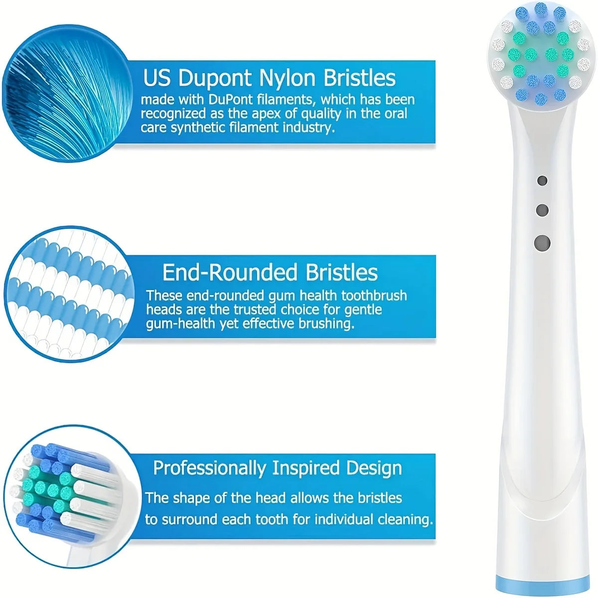 4/12/16Pcs Replacement Toothbrush Heads Compatible with Oral-B Braun Professional Electric Toothbrush Heads Brush Heads