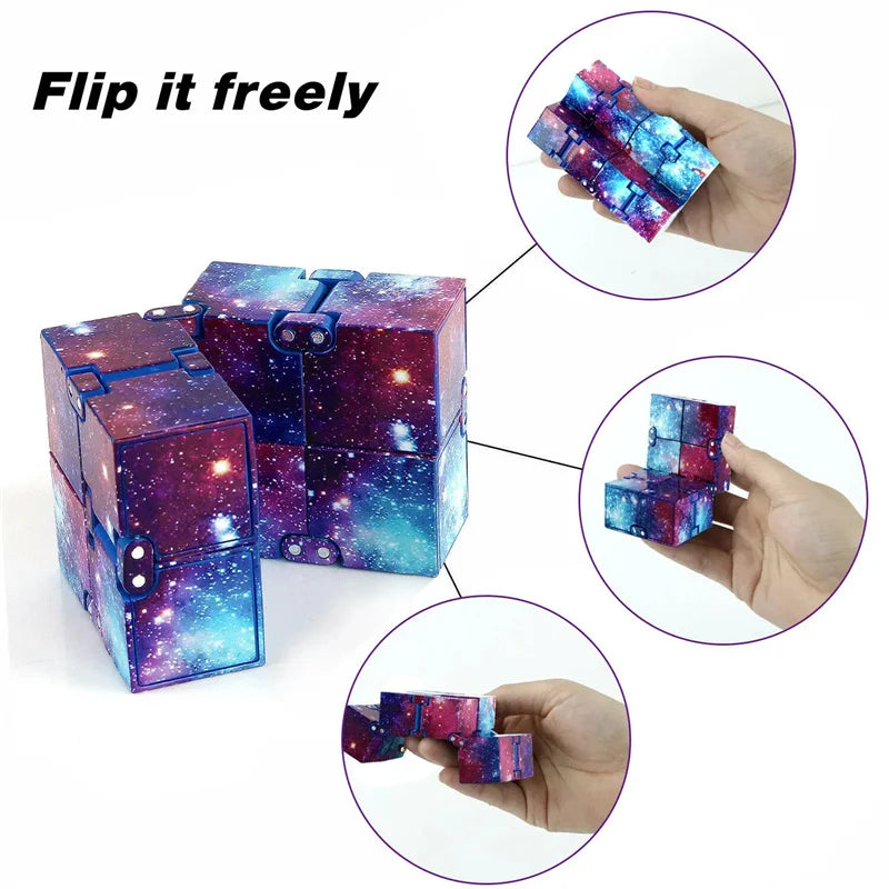 Infinity Magic Cube Starry Sky Square Puzzle Toys Four Corner Maze Toys Children Adult Decompression Relaxing Hand-Held for ADD