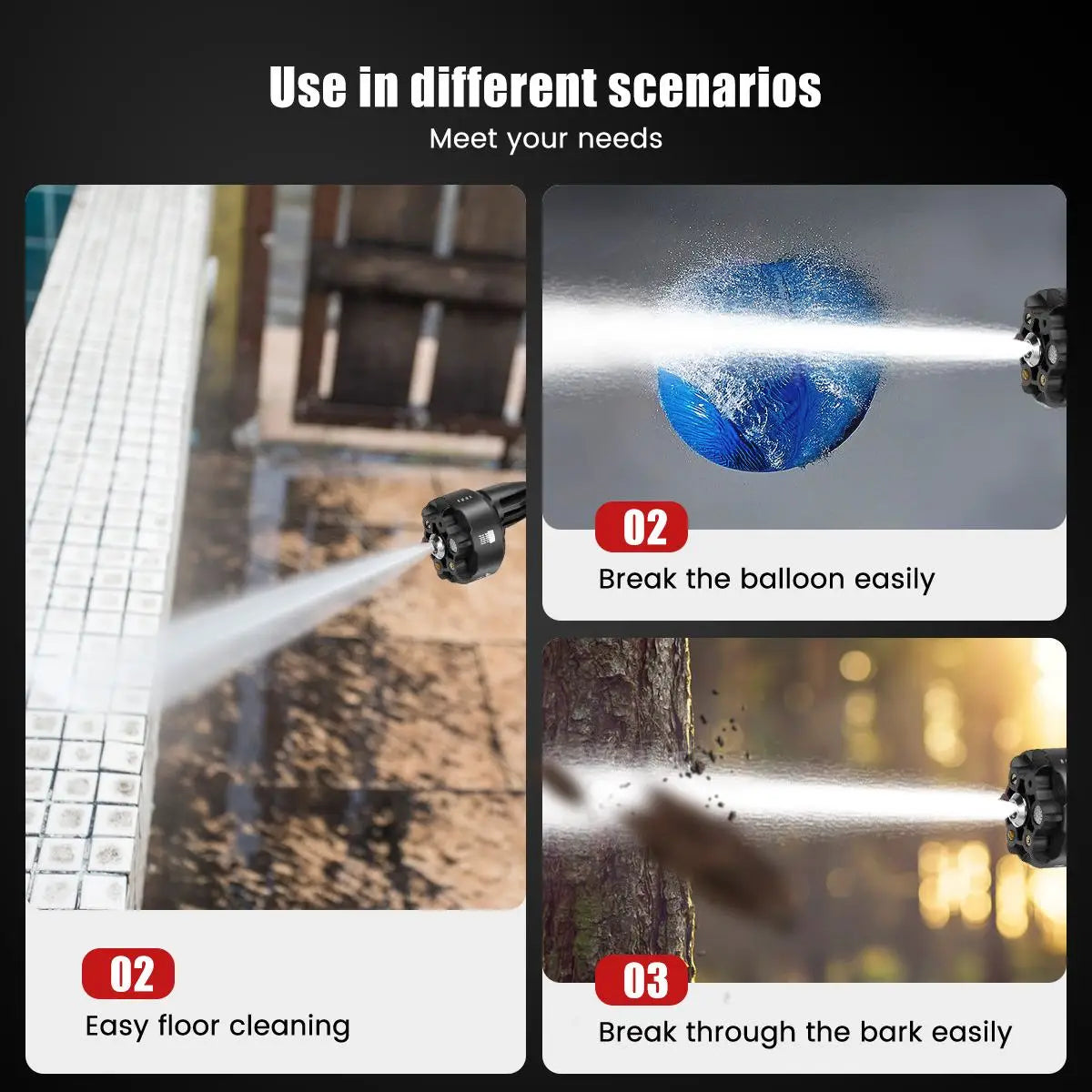 100Bar 6-in-1 30000mAh 500W Cordless Car Washer Spray Water Gun 0/1/2 Battery Washing Cleaning Machine