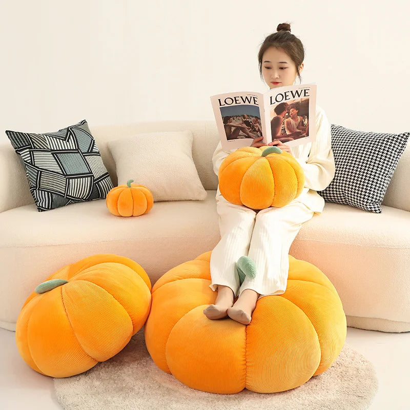 Kawaii Nordic Halloween Pumpkin Plush Toy Plushie Soft Plant Stuffed Doll Holidays Props Decorative Throw Pillow for Kids